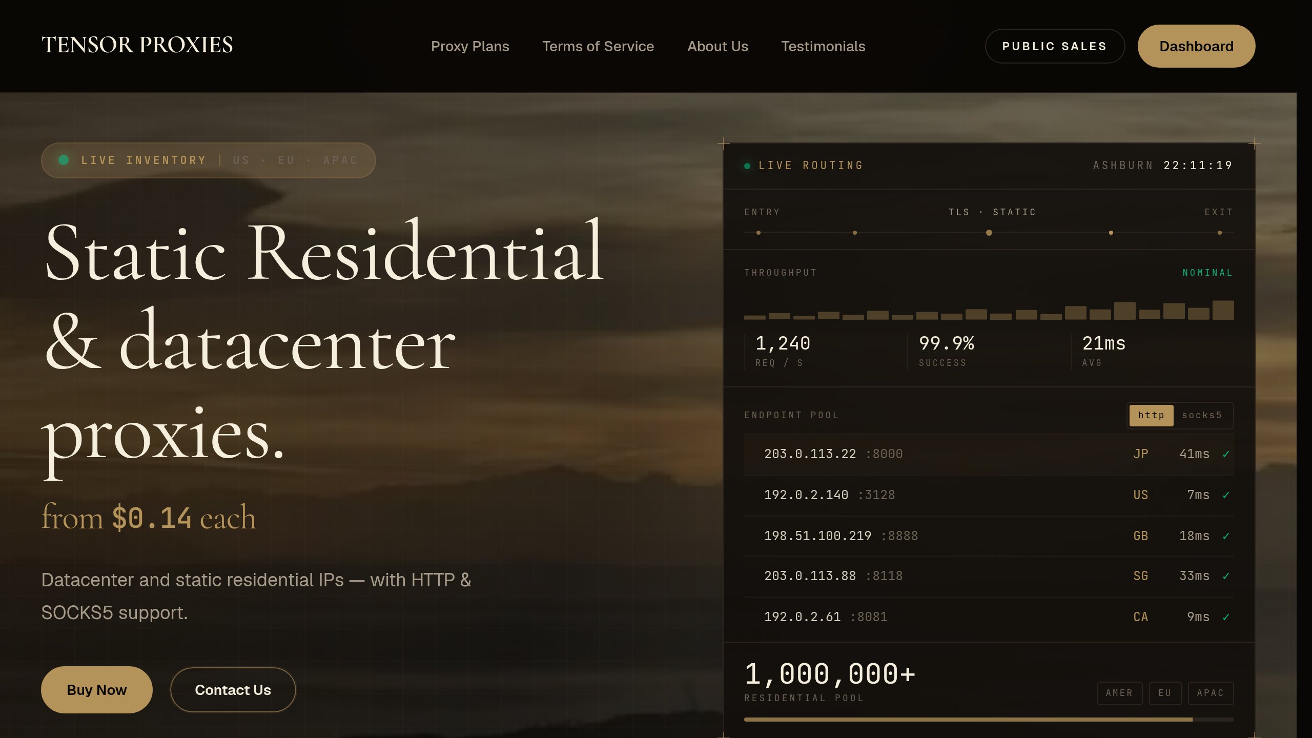 Tensor Proxies, proxy storefront